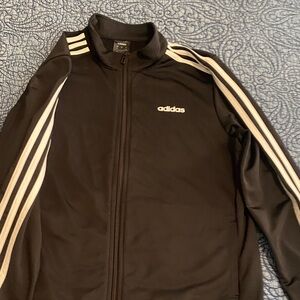 Adidas Women’s Black Track Jacket with White Stripes